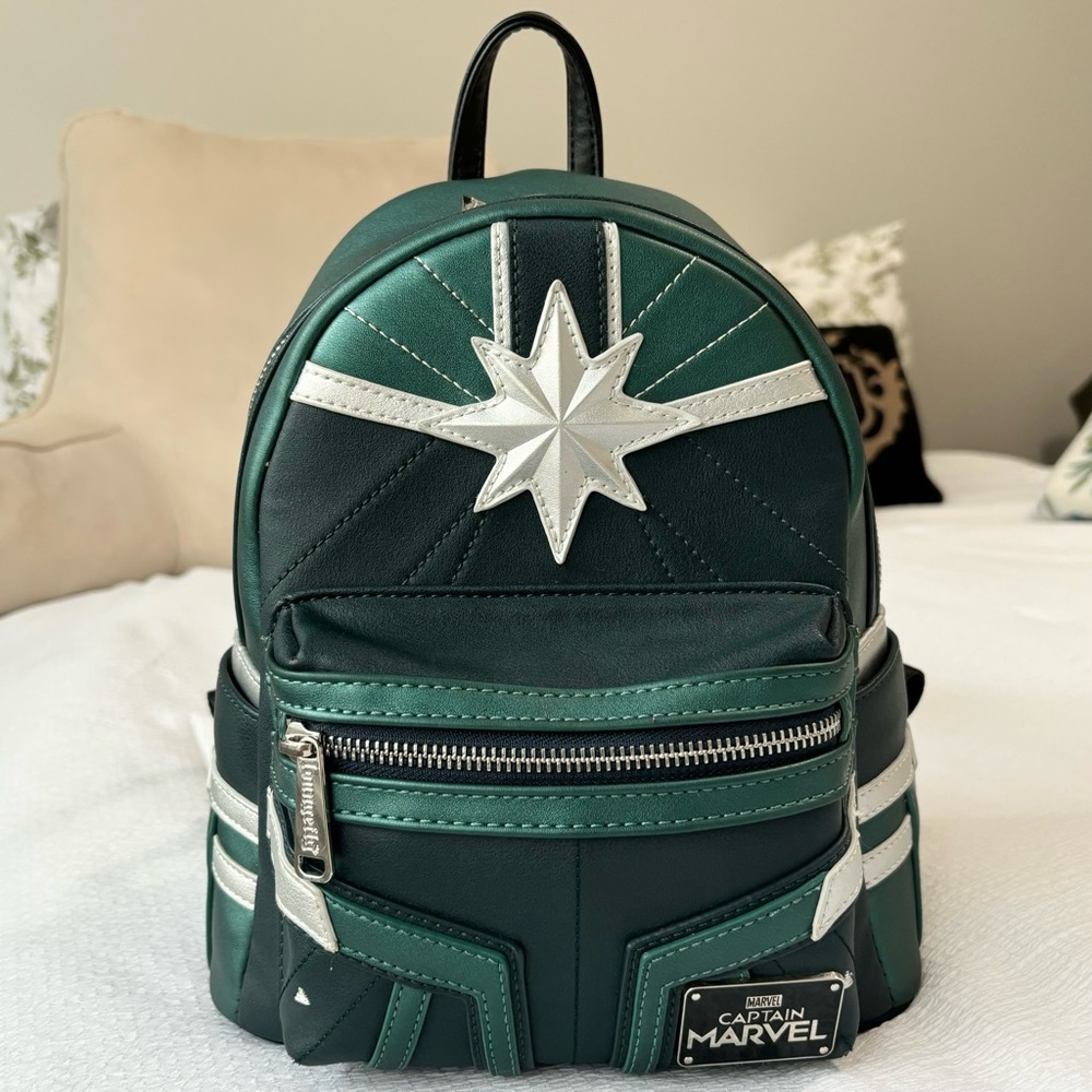 Captain Marvel Kree Green Loungefly Disney Mini Backpack